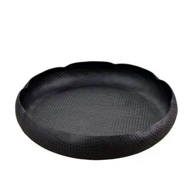Be Home Wallis Aluminum Low Bowl In Black