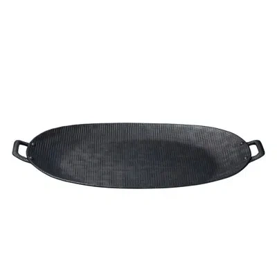 Be Home Wallis Aluminum Tray With Handles In Black