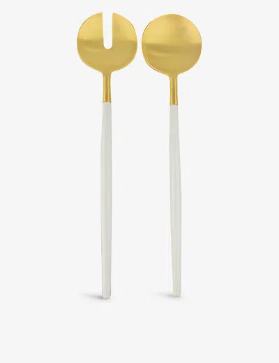 Be Home White And Gold White & Gold Stainless-steel Serving Set