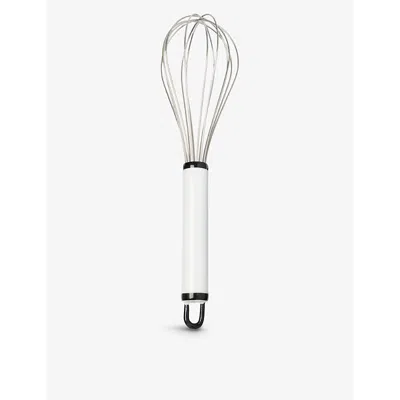 Be Home White Harlow Contrast-trim Stainless-steel Whisk 25.5cm
