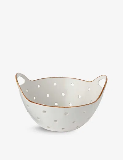 Be Home White Yara Double-handle Clay Colander 23.5cm