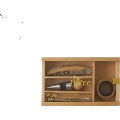 Be Home Wine Gift Set In Brown