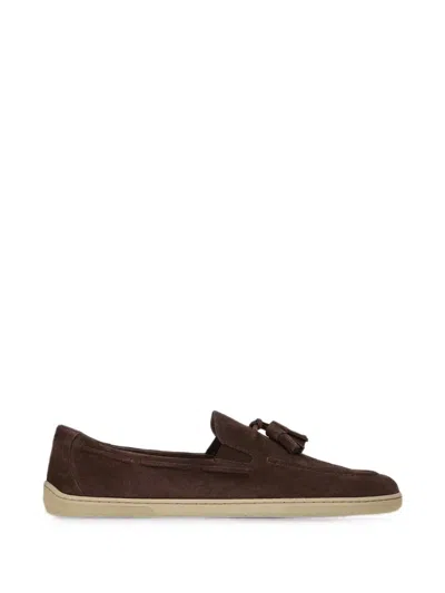 Be Lenka Portsiders Tassel-detail Suede Loafers In Brown
