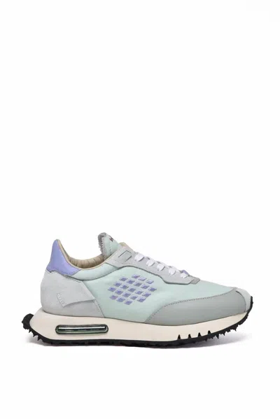 Be Positive Leather/polyester Sneakers - Aqua In Gray