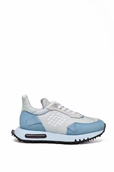 Be Positive Leather/polyester Sneakers - Sky Blue In White