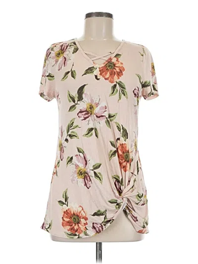 Pre-owned Be Stage Short Sleeve Blouse In Brown