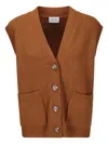 Be You Button Patch-pocket Gilet In Brown