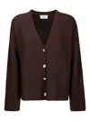 Be You Short Cashmere Cardigan With Front Buttons And V-neckline In Brown