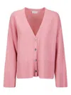 Be You Buttoned V-neck Cardigan In Pink