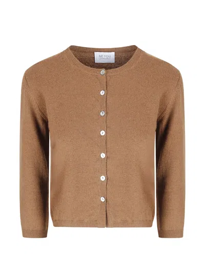 Be You Button-up Cashmere Cardigan In Brown