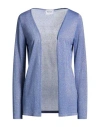 Be You By Geraldine Alasio Woman Cardigan Blue Size M Viscose, Polyamide, Polyester In Blue