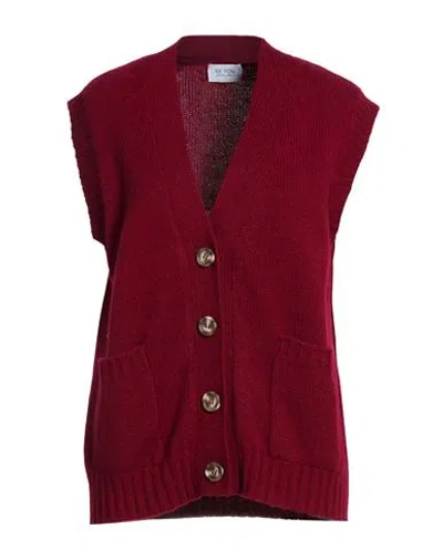 Be You By Geraldine Alasio Woman Cardigan Burgundy Size M Cashmere In Red