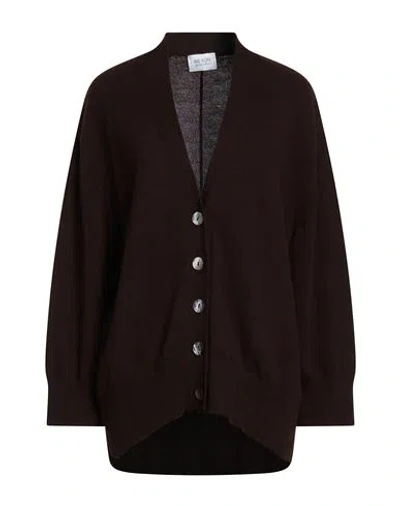 Be You By Geraldine Alasio Woman Cardigan Chocolate Brown Size M Cashmere