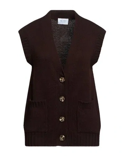Be You By Geraldine Alasio Woman Cardigan Dark Brown Size Xs Cashmere