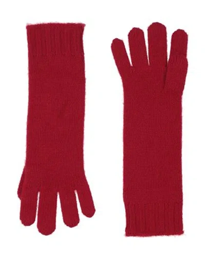 Be You By Geraldine Alasio Woman Gloves Red Size Onesize Cashmere