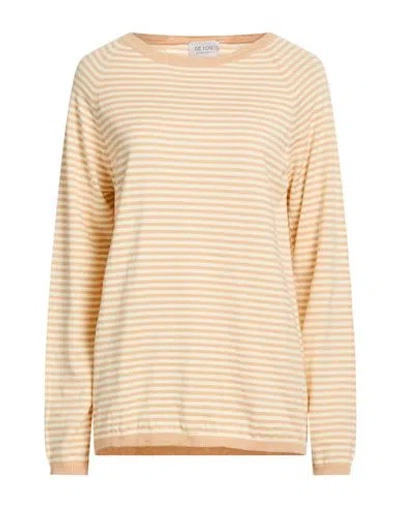 Be You By Geraldine Alasio Woman Sweater Apricot Size L Cotton, Cashmere In Orange