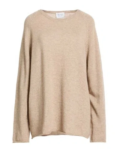 Be You By Geraldine Alasio Woman Sweater Beige Size L Cashmere In Neutral