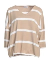 Be You By Geraldine Alasio Woman Sweater Beige Size S Cotton, Cashmere
