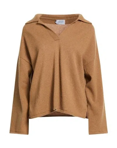 Be You By Geraldine Alasio Woman Sweater Camel Size M Cashmere In Brown