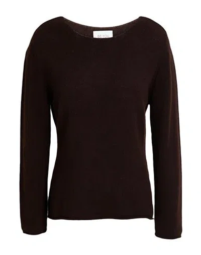 Be You By Geraldine Alasio Woman Sweater Dark Brown Size L Cashmere