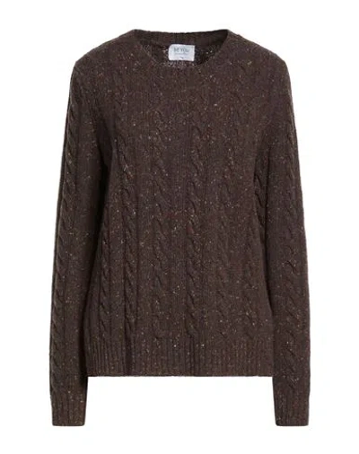 Be You By Geraldine Alasio Woman Sweater Dark Brown Size Xl Wool, Cashmere