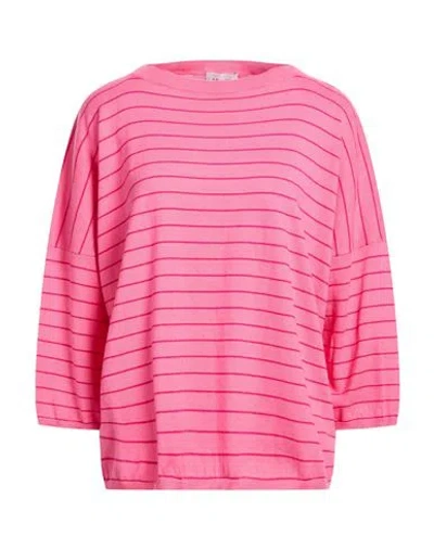 Be You By Geraldine Alasio Woman Sweater Fuchsia Size L Cotton, Cashmere In Pink