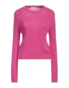 Be You By Geraldine Alasio Woman Sweater Fuchsia Size M Cashmere In Pink