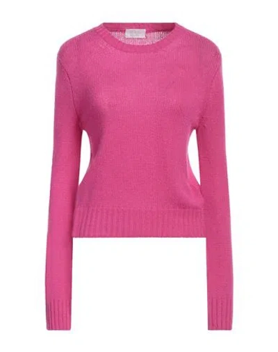 Be You By Geraldine Alasio Woman Sweater Fuchsia Size M Cashmere In Pink