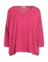 Be You By Geraldine Alasio Woman Sweater Fuchsia Size M Cotton, Cashmere
