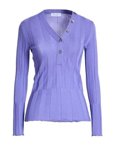 Be You By Geraldine Alasio Woman Sweater Purple Size M Cashmere, Silk