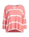 Be You By Geraldine Alasio Woman Sweater Salmon Pink Size Xs Cotton, Cashmere In Pink
