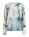 Be You By Geraldine Alasio Woman Sweater Slate Blue Size M Cotton, Cashmere, Silk In Blue