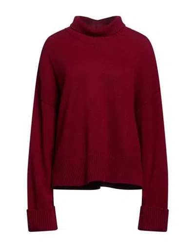 Be You By Geraldine Alasio Woman Turtleneck Burgundy Size L Cashmere In Red