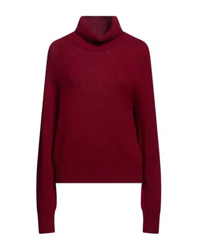 Be You By Geraldine Alasio Woman Turtleneck Burgundy Size L Cashmere In Red