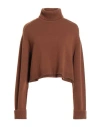 Be You By Geraldine Alasio Woman Turtleneck Camel Size M Cashmere