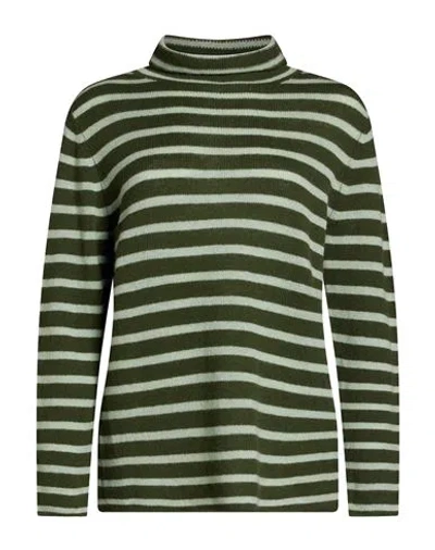 Be You By Geraldine Alasio Woman Turtleneck Military Green Size Xl Cashmere