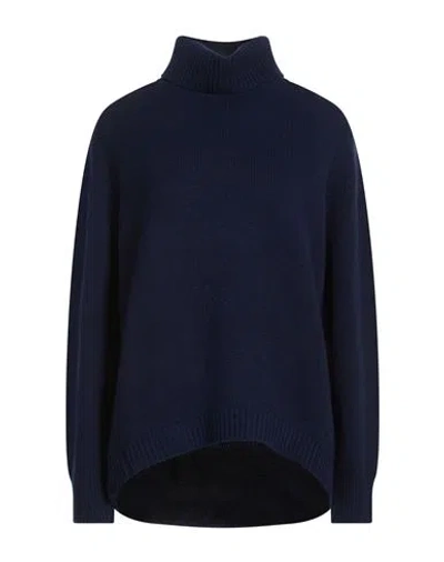 Be You By Geraldine Alasio Woman Turtleneck Navy Size L Cashmere In Blue