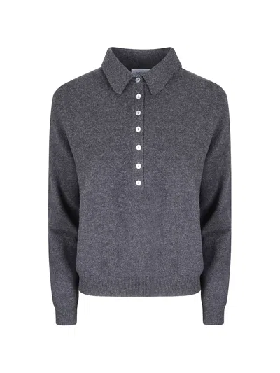 Be You Cashmere Polo-neck Polo Shirt In Gray