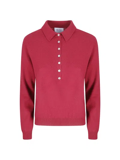Be You Cashmere Polo-neck Sweater In Red