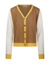 Be You Color-block Cashmere Cardigan With V-neckline