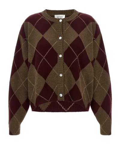Be You Crew-neck Cardigan In Brown