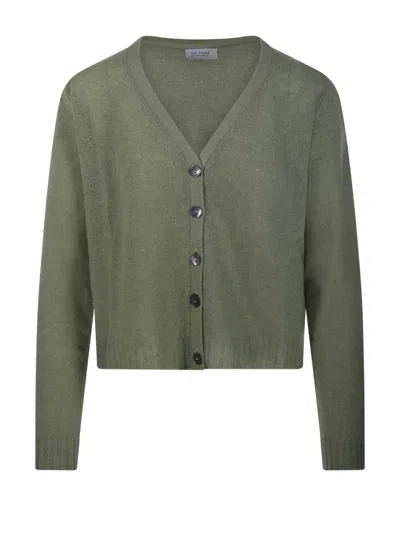 Be You Cropped Cashmere Cardigan With V-neckline In Green