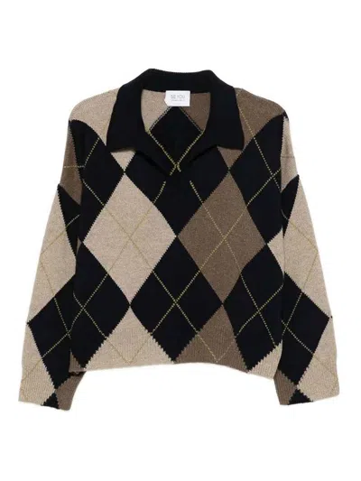 Be You Diamond Polo Sweater In Multi