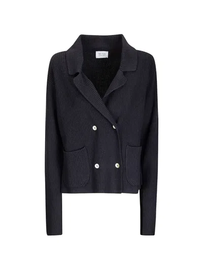 Be You Double-breasted Cardigan In Black