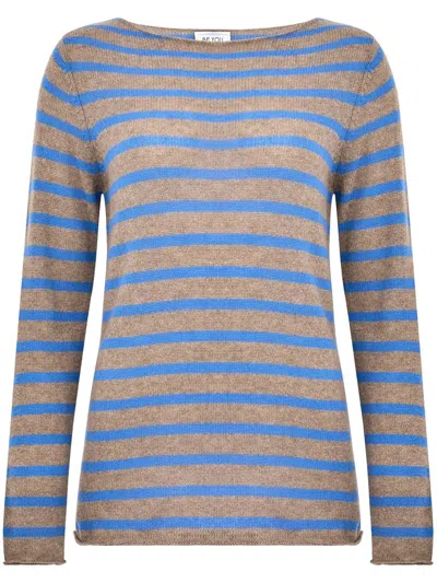 BE YOU HORIZONTAL STRIPED CASHMERE SWEATER