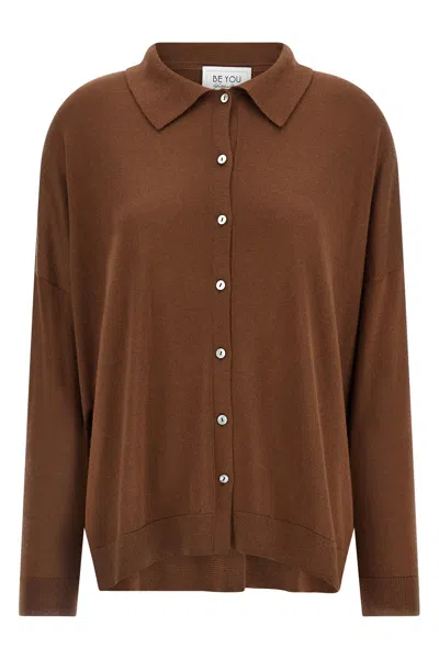Be You Lady17 Cardigan In Brown