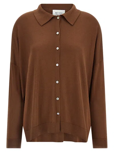 Be You Lady17 Cardigan In Brown