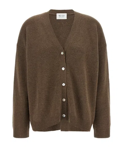 Be You Long-sleeve Knit Cardigan In Brown