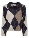 Be You Polo-style Cashmere Sweater With Contrasting Collar In Black