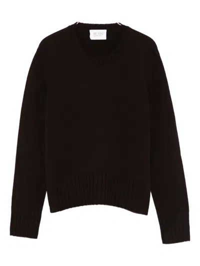 Be You Ribbed Sweater In Brown